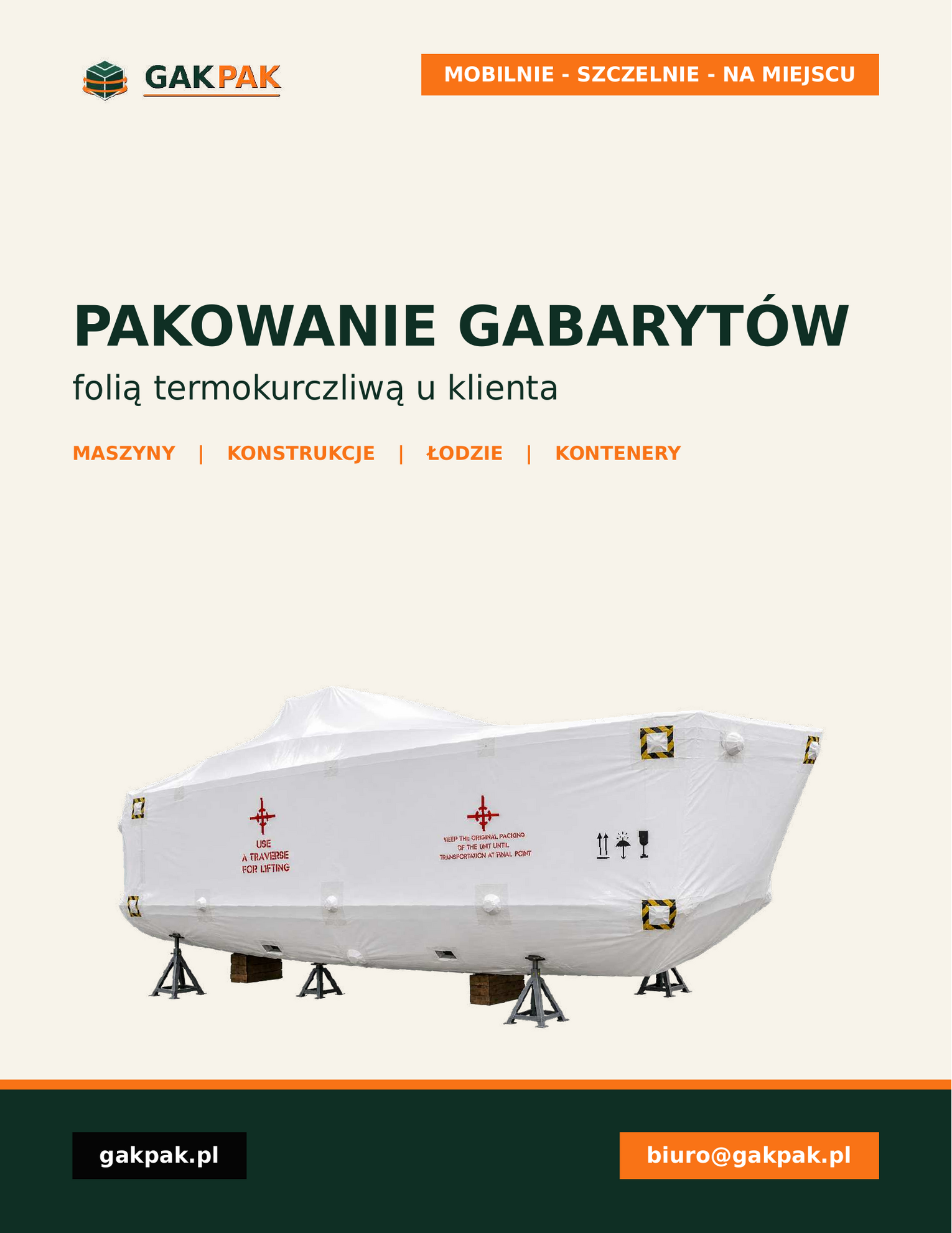 Strona tytułowa folderu ofertowego GAKPAK